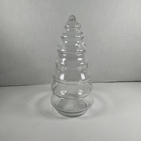Vintage Glass Clear Glass Christmas Candy Dish 8 Inches Tall - Picture 1 of 4